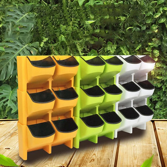 1pc Self Watering Flower Pot Stackable Vertical Planter Wall Hanging Durable Peaceful Pleasures Health and Wellness