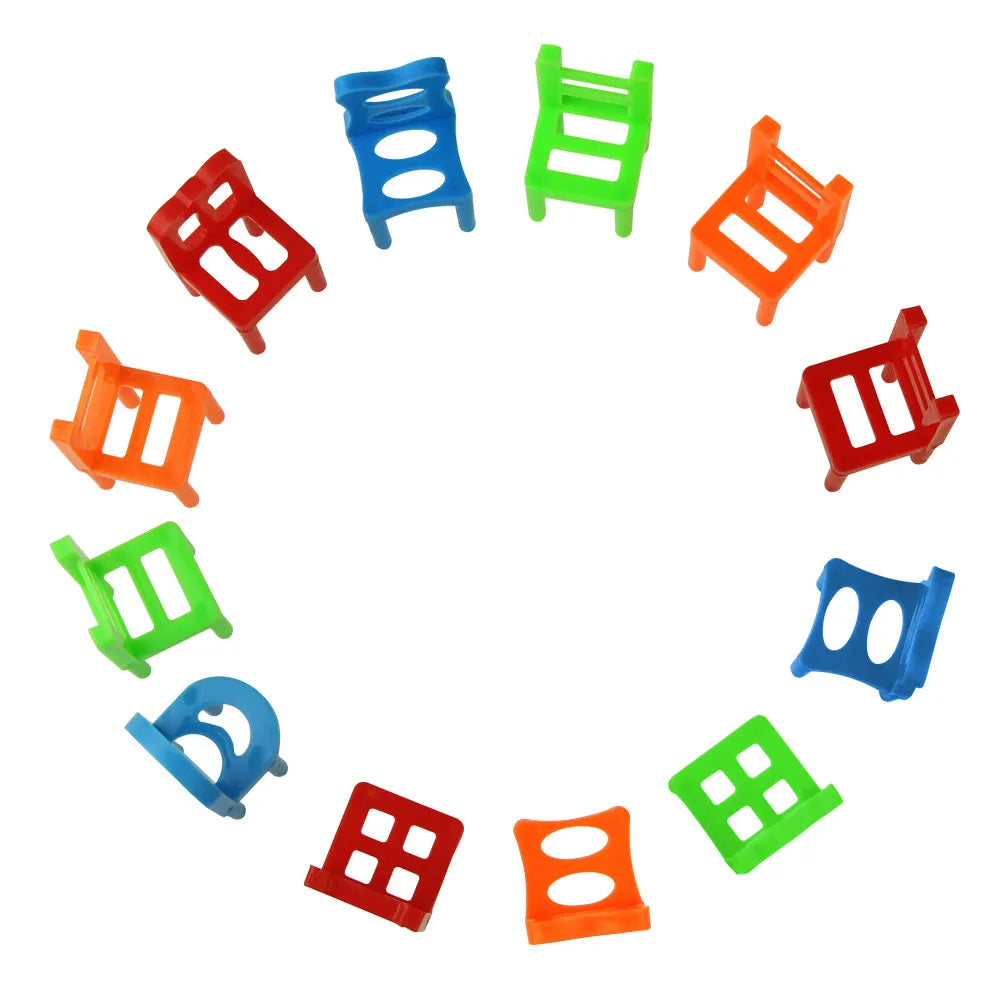 Mini Balance Chairs Game Stacking Blocks Assembly Family Balancing