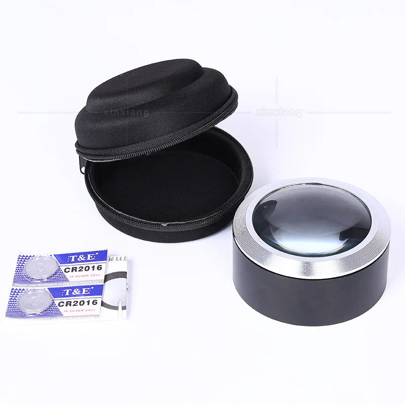 5X Handheld Cylindrical Mini Pocket Jewelers Magnifier Glass Lens Paperweight with Led Lamp Jewelry Magnify Loupe Jewelry Tool Peaceful Pleasures Health and Wellness