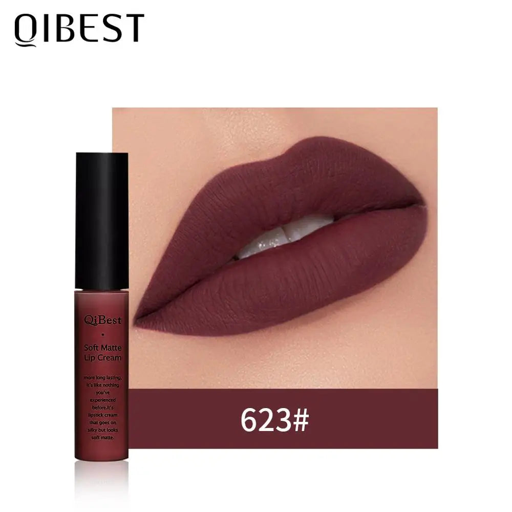QIBEST Matte Lip Gloss Lip Makeup 34 Colors Velet Nude Waterproof Lipgloss Matte Lipstick Liquid Lipstick Long lasting Lip Tint Peaceful Pleasures Health and Wellness 23