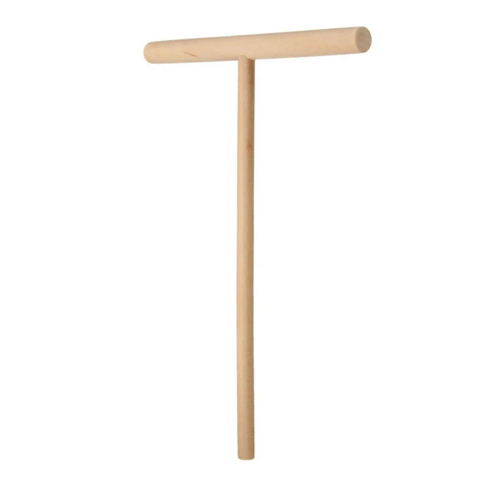 1Set Wooden T Letter Kitchen Tool Stick Smooth Pancake Maker Egg Cooker Pan Flip Nonstick Baking Home Kitchen Accessories Peaceful Pleasures Health and Wellness