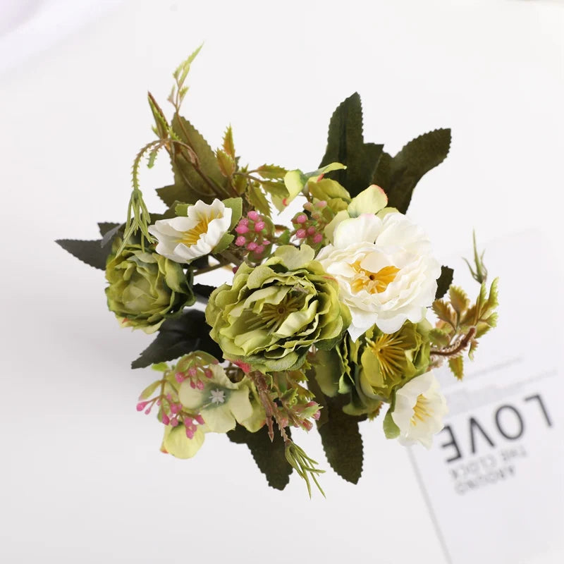 Silk Artificial Rose Bouquet for Wedding & Home Décor