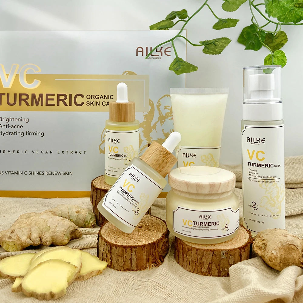 AILKE Turmeric Vitamin C 5-in-1 Skin Care Set | Brightening Kit