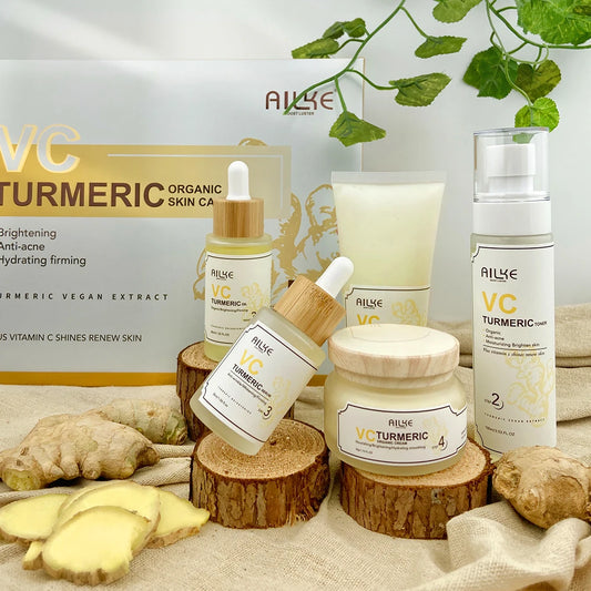 AILKE Turmeric Vitamin C 5-in-1 Skin Care Set | Brightening Kit Skin Care Set Peaceful Pleasures Health and Wellness