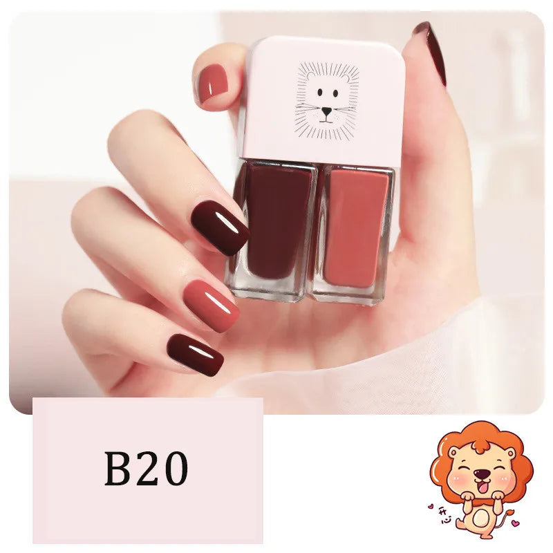 2-in-1 Candy Color Nail Polish | Quick Dry Waterproof Water-Based