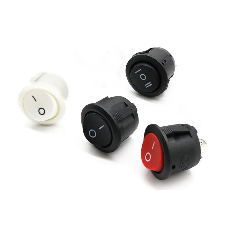 10PCS KCD1 Diameter 16.5mm Small Round Boat Rocker Switches Black Mini Round 2 Pin 3Pin ON-OFF Rocker Switch KCD1-105 Peaceful Pleasures Health and Wellness