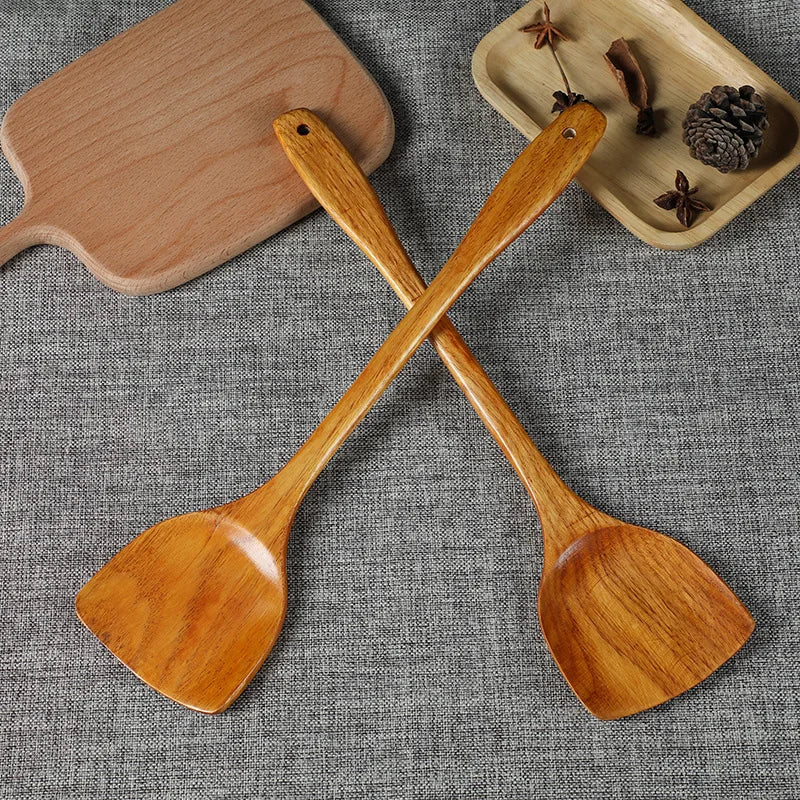 Beech Wood Turner Spatula – Non-Stick Wooden Cooking Shovel & Kitchen Utensil