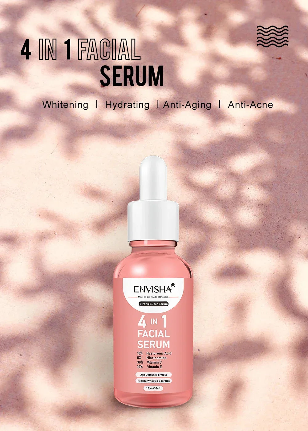 ENVISHA Facial Serum – Hyaluronic Acid, Niacinamide & Astaxanthin Peaceful Pleasures Health and Wellness