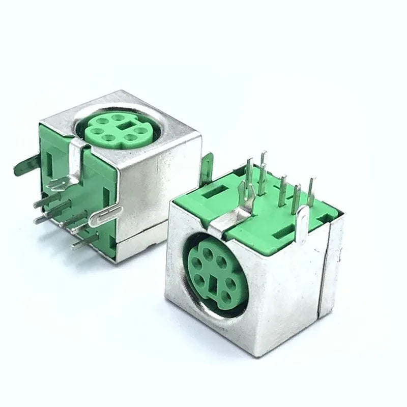 10PCS Keyboard Socket PS2 6P Purple Green Mouse Socket 6-pin Connector Peaceful Pleasures Health and Wellness Green