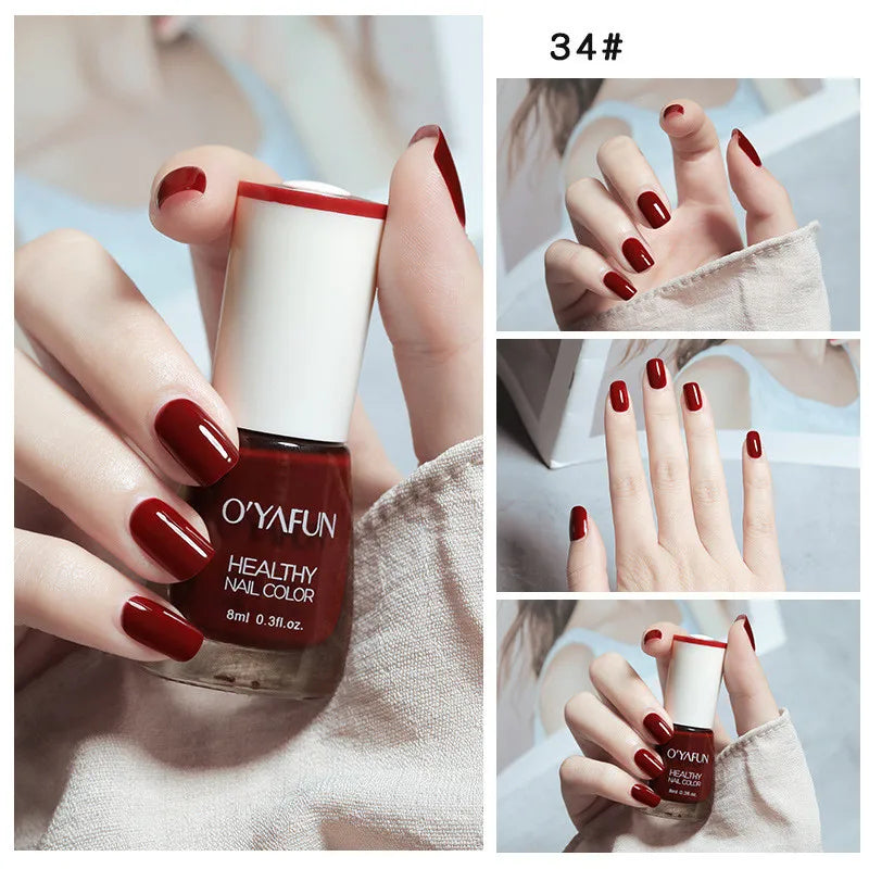 Quick-Dry Tearable Nail Polish | Glitter Matte Waterproof 40 Colors