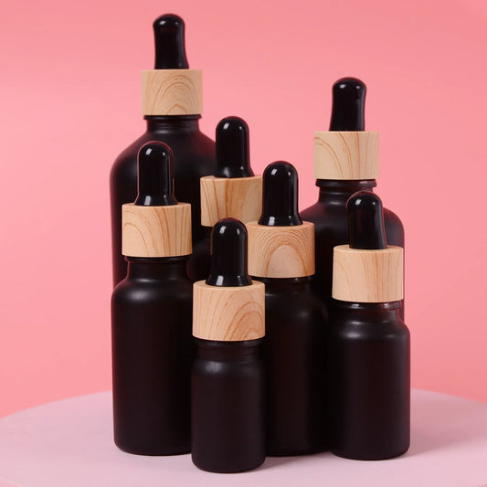 Frosted Black Glass Dropper Bottles Refillable 5–100ml Glass Dropper Bottle Oasis Select