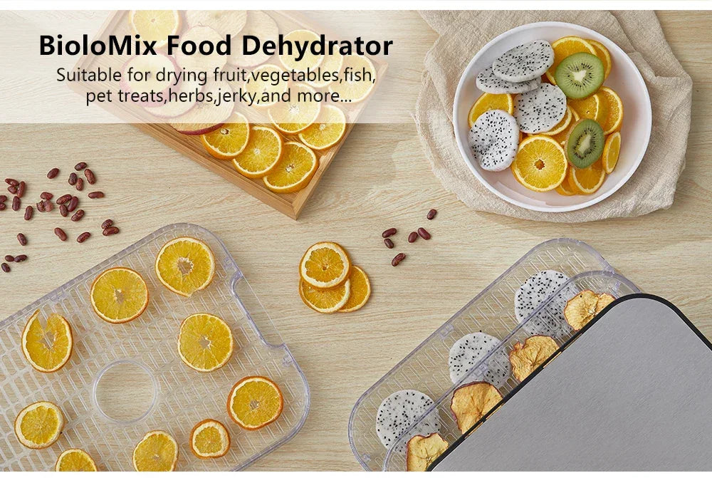 BioloMix Food Dehydrator – 5 BPA-Free Trays, Digital Timer & Temp Control Peaceful Pleasures Health and Wellness