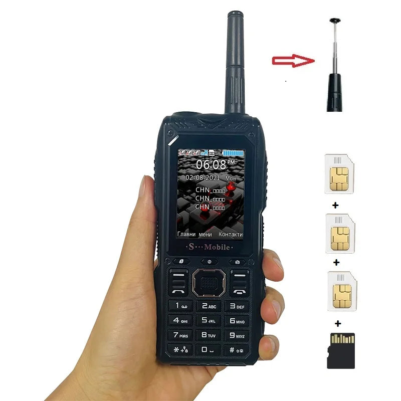 S555 Three Cards Three Standby Outdoor Mobile Phone Standby Long Can Pull Up Antenna Signal Strongly Send Waist Clip ( EU/USA ) Peaceful Pleasures Health and Wellness