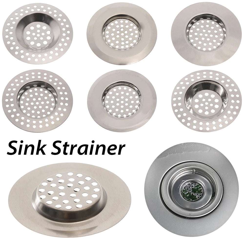 2-Pack Stainless Steel Sink Drain Hair Catcher Strainer Filter
