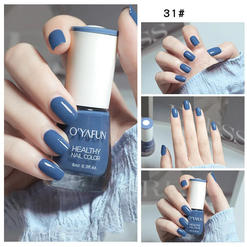 Quick-Dry Tearable Nail Polish | Glitter Matte Waterproof 40 Colors