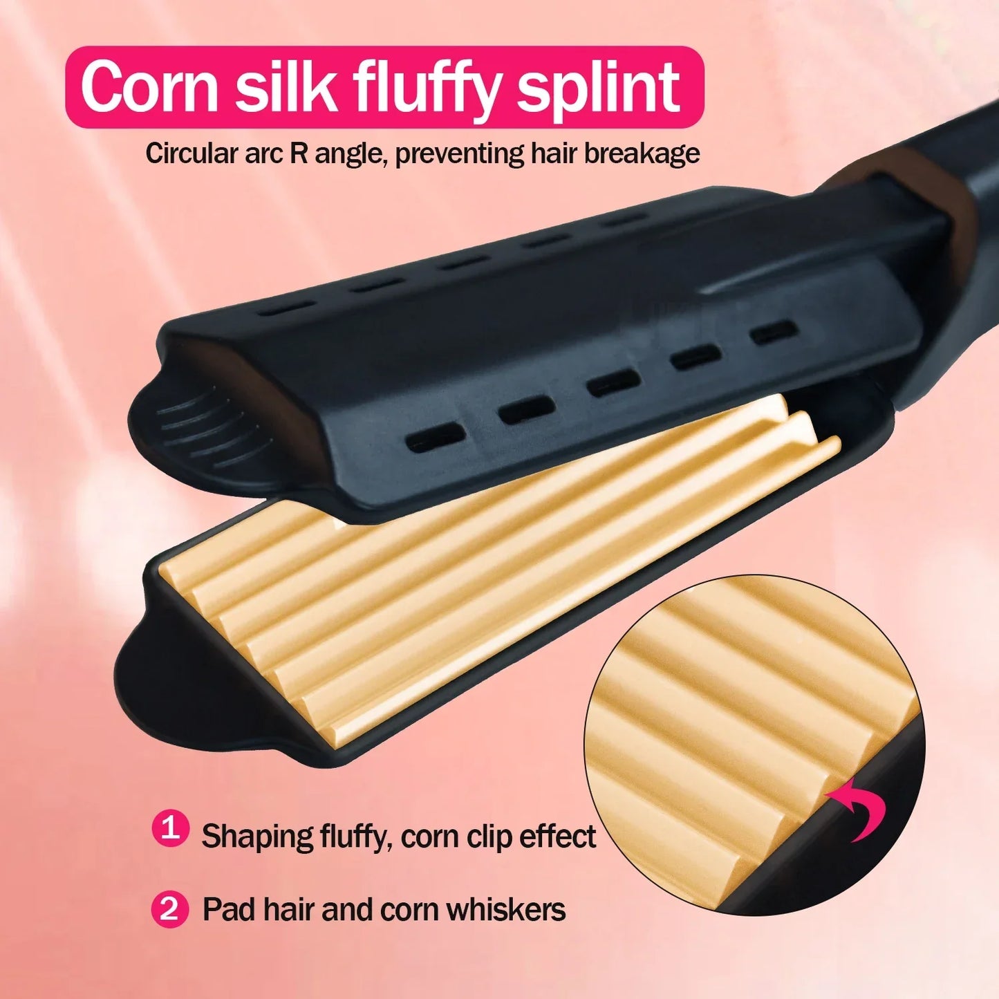 Hair Curler Flat Iron Corn Curls Corrugation Wave Ceramic Tourmaline Ionic Curling Iron Tongs Hair Styling Crimper Dropshipping Peaceful Pleasures Health and Wellness