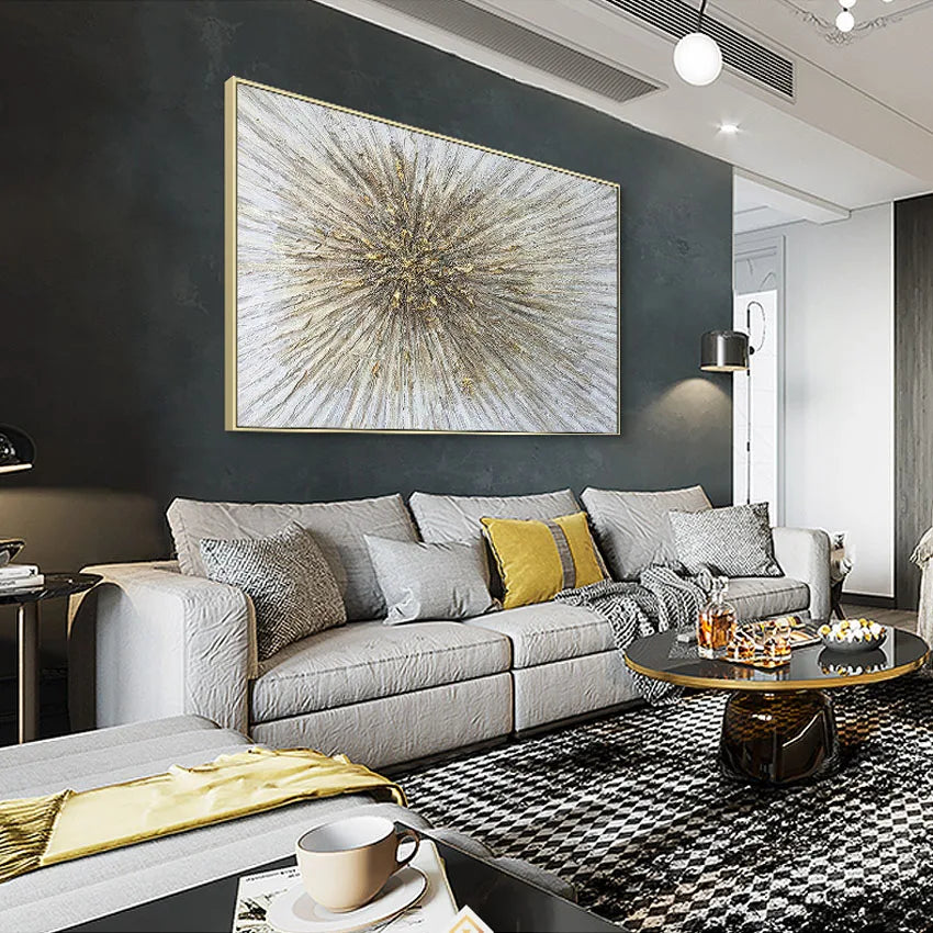 Modern Abstract Hand Canvas Oil Painting Non-toxic Pigment for Artistic Decoration of Hotel Restaurant Living Room Bedroom Walls Peaceful Pleasures Health and Wellness