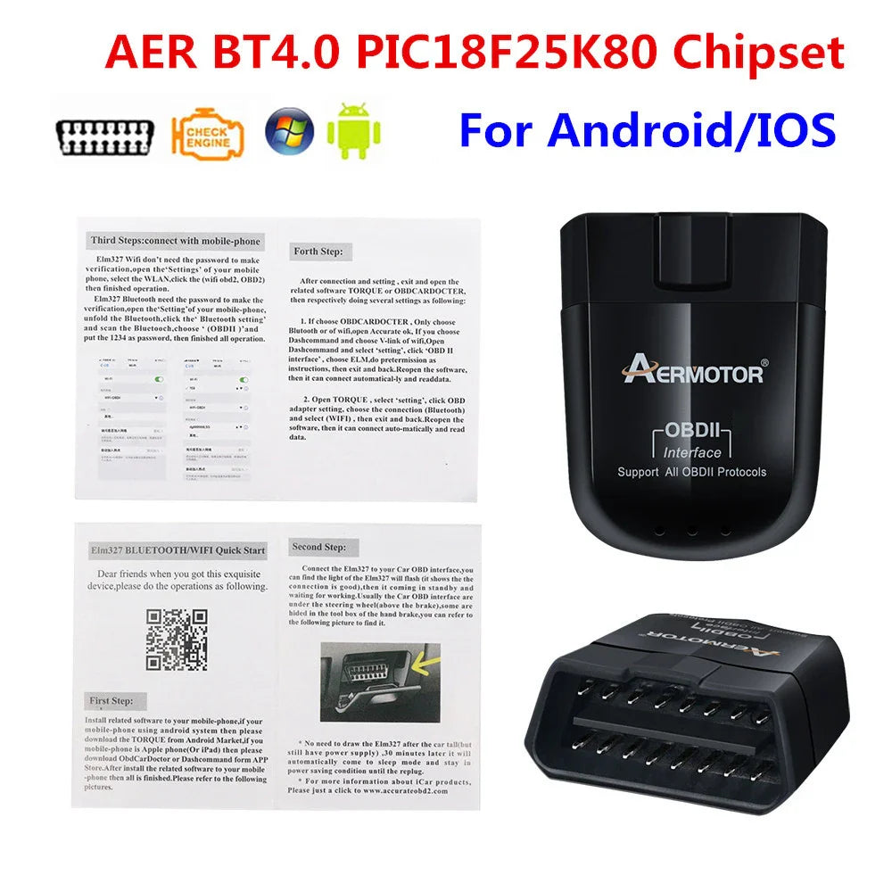 ELM327 OBD2 Bluetooth & WiFi Car Diagnostic Scanner V1.5