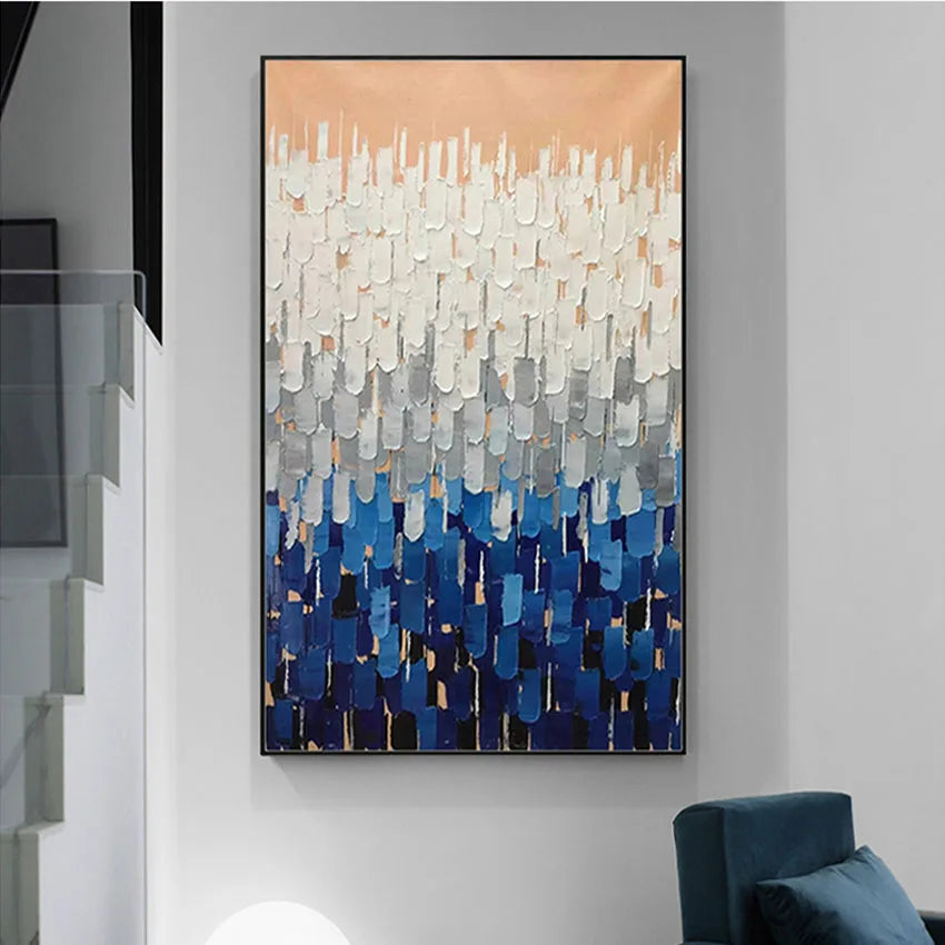 Abstract Hand Drawn Canvas Acrylic Oil Painting Modern Popular Wall Decor Art Mural Living Room Bedroom Restaurant Hotel Poster Peaceful Pleasures Health and Wellness