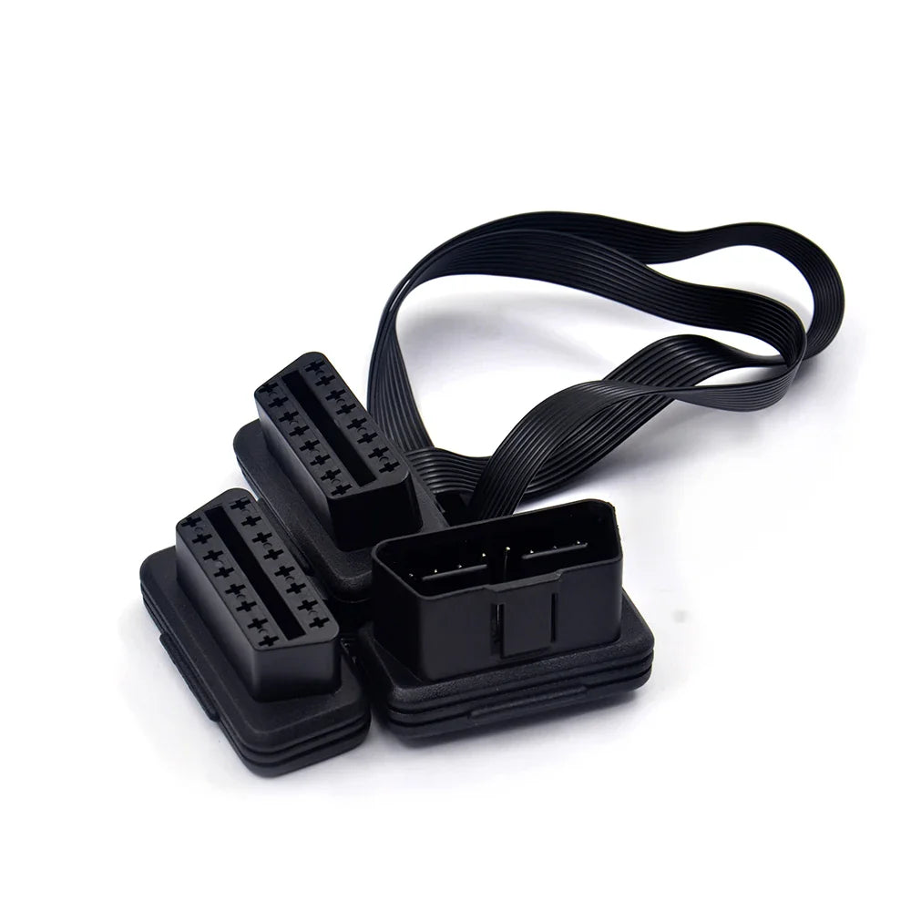 OBD2 Y Splitter Extension Cable 16 Pin Male to Dual Female 30cm