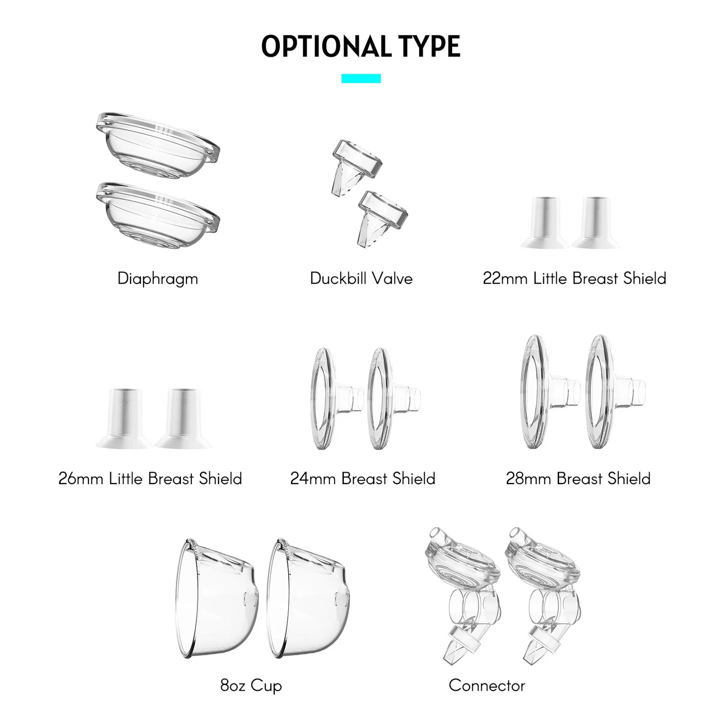 YOUHA Wearable Breast Pump Replacement Parts – BPA-Free Silicone