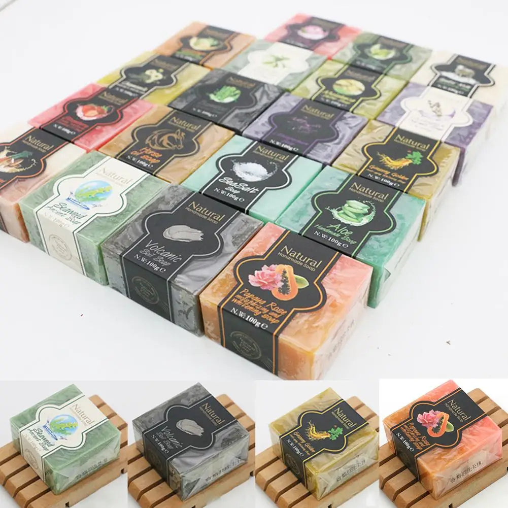Natural Handmade Soap – Bamboo Charcoal, Chamomile & Volcanic Mud