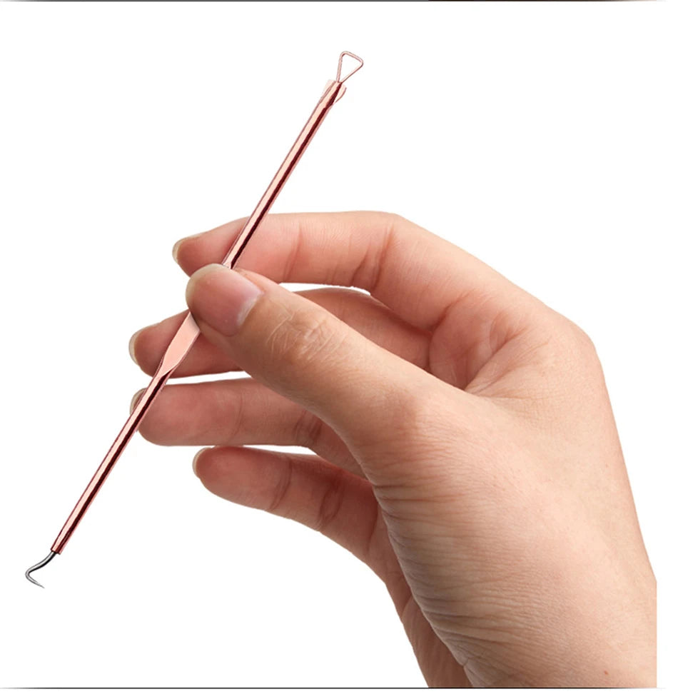 4pcs/set Blackhead Comedone Acne Pimple Blackhead Remover Tool Spoon for Face Skin Care Tool Needles Facial Pore Cleaner Peaceful Pleasures Health and Wellness