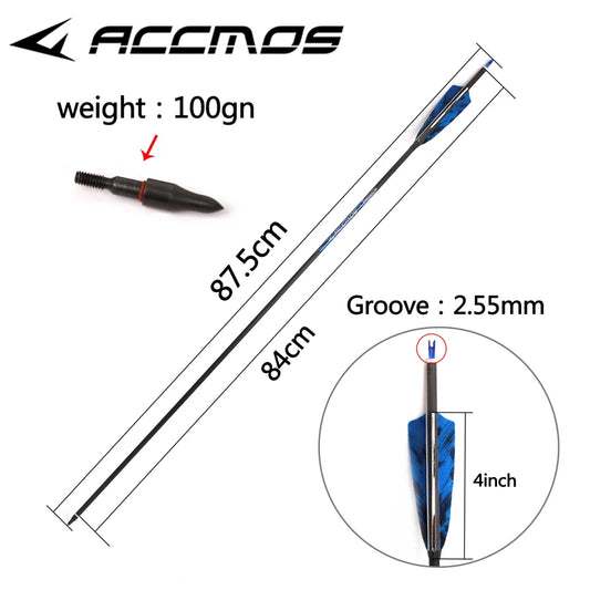 6- ID6 Pure Carbon Arrows Spine 250 300 350 400 500 600 700 800 Shaft Peaceful Pleasures Health and Wellness 12pc sp400 32in