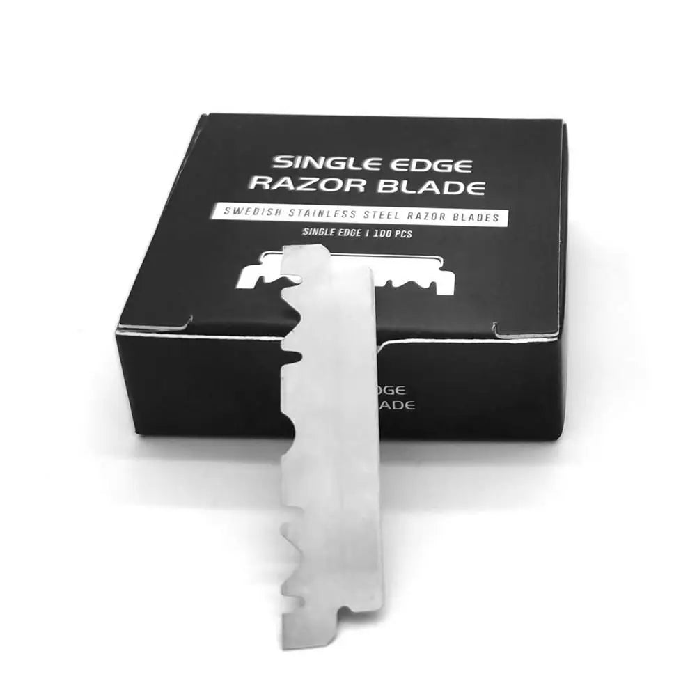 100-Pack Single Edge Stainless Steel Razor Blades for Men