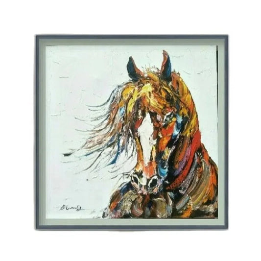 Knife Painting Horse Animals, Handpainted Painting, Wall Art, Modern Picture Palette, Home Decor Peaceful Pleasures Health and Wellness