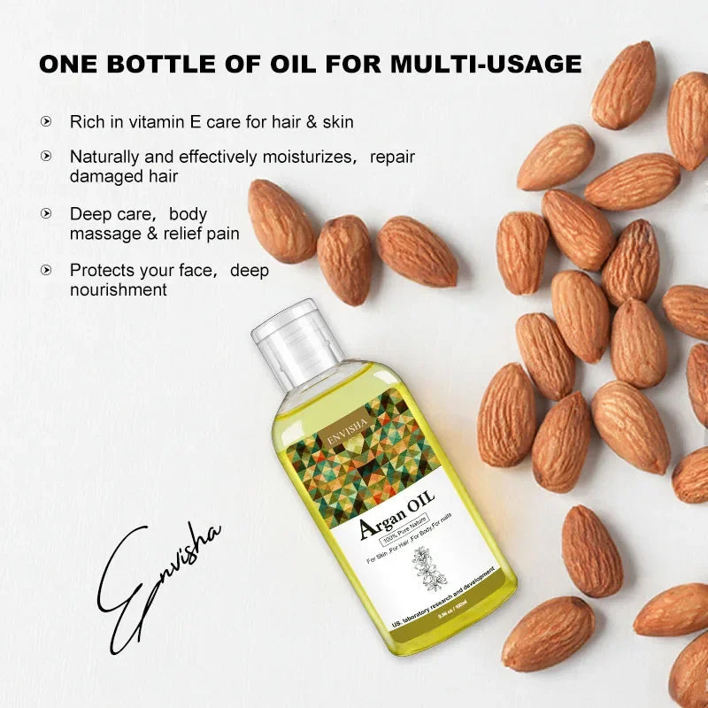 ENVISHA Body & Hair Oil – Argan, Jojoba, Castor & Coconut Body Oil Peaceful Pleasures Health and Wellness