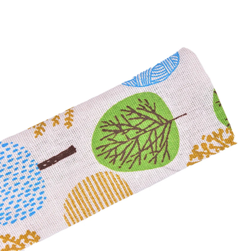 Cutlery Case Drawstring Bag Portable Tableware Bag Cotton Linen Travel Spoon bag Peaceful Pleasures Health and Wellness