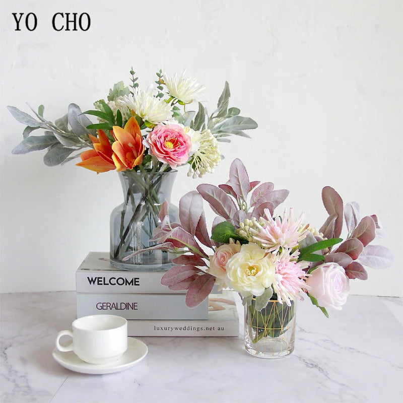 YO CHO 38cm Silk Artificial Rabbit Ear Vine Leaf | DIY Decor