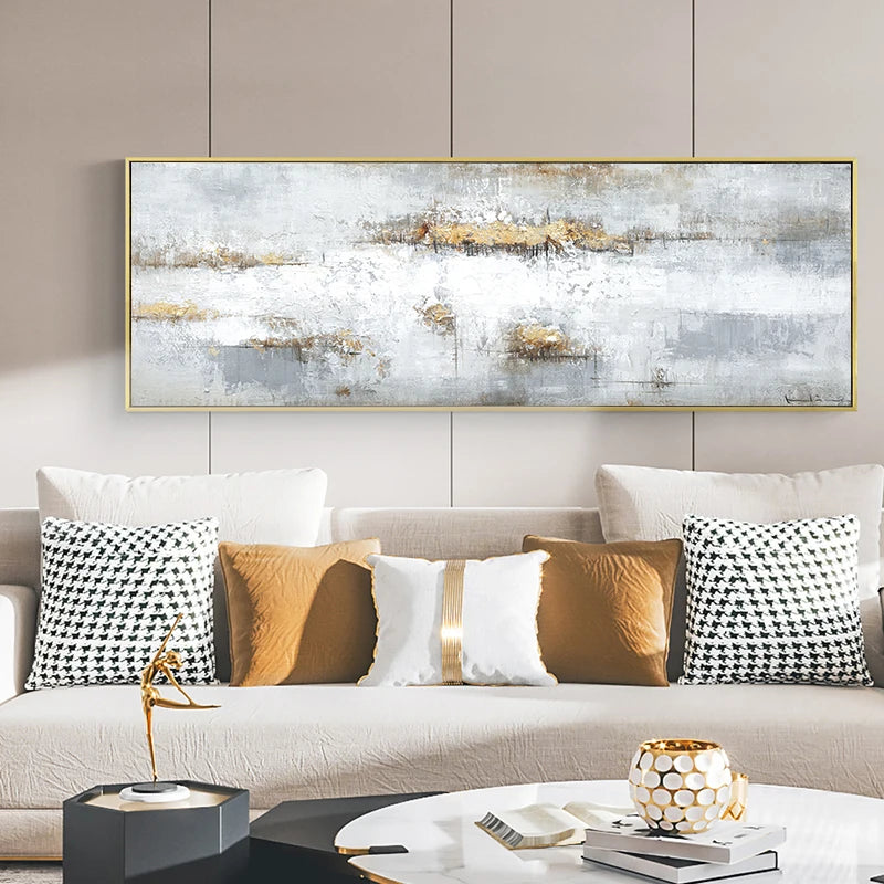 Modern Abstract Oil Painting Poster and Print Landscape Wall Art Original Design Canvas Painting Picture for Living Room Decor Peaceful Pleasures Health and Wellness