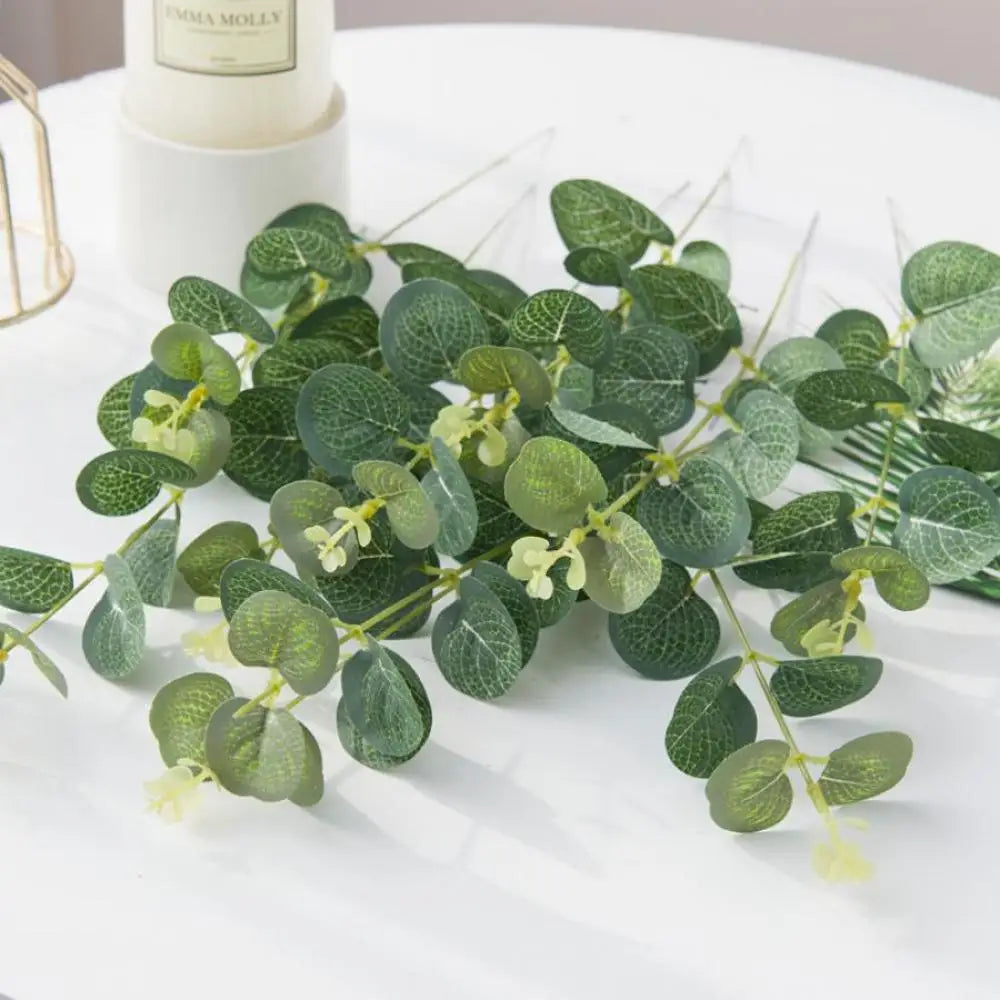 Artificial Eucalyptus Stems – Silk Faux Leaves for Home & Wedding