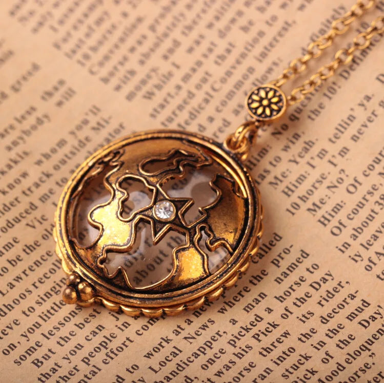 Monoculo Vintage Chain Magnifying Glass Necklace Pendant Gift Metal Magnifier 2.5X Peaceful Pleasures Health and Wellness Gold