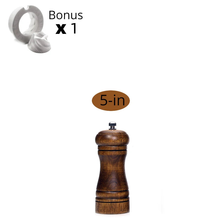 Salt and Pepper Mills, Solid Wood Pepper Mill with Strong Adjustable Ceramic Grinder 5" 8" 10" - Kitchen Tools by Leeseph Peaceful Pleasures Health and Wellness 5 inch Russian Federation