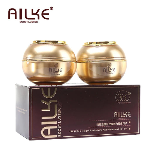 AILKE 24K Gold Collagen Brightening Face Care Set | All Skin Types Collagen Face Care Set Peaceful Pleasures Health and Wellness