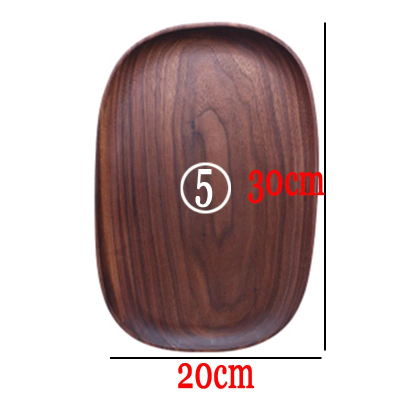 Irregular Oval Solid Acacia Wood Serving Plate & Tray | Natural Grain – Fruit, Dessert, Charcuterie & Tea