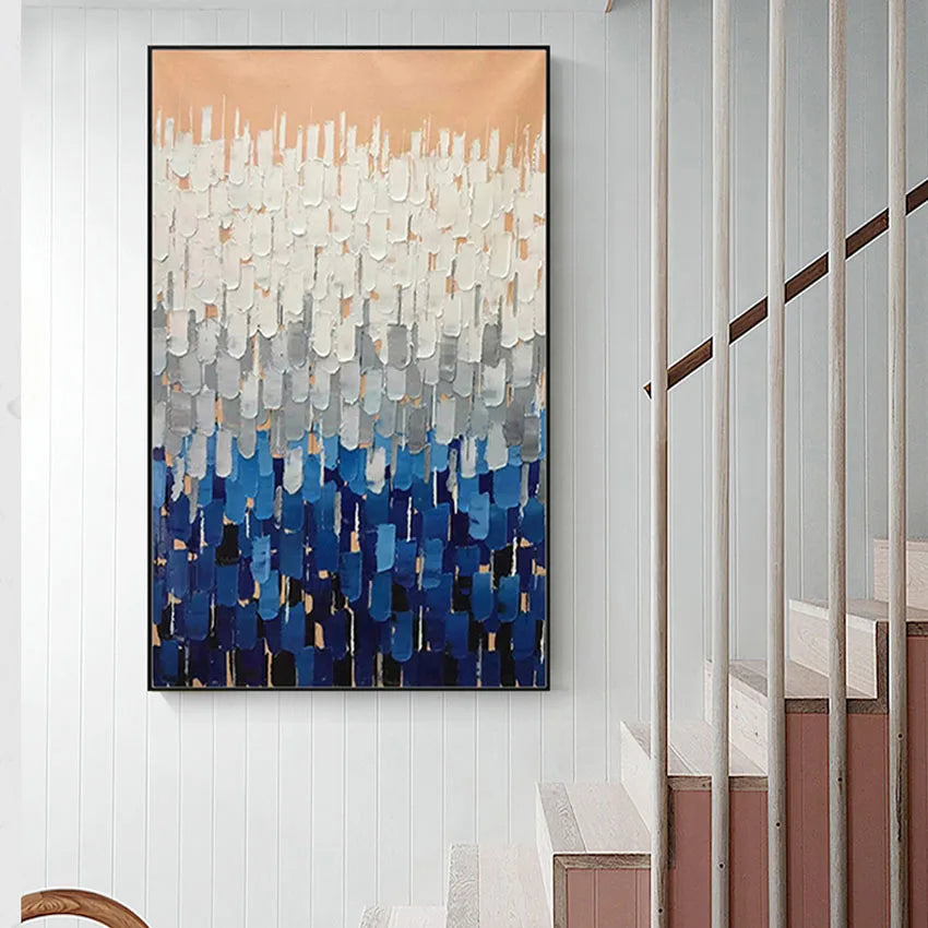 Abstract Hand Drawn Canvas Acrylic Oil Painting Modern Popular Wall Decor Art Mural Living Room Bedroom Restaurant Hotel Poster Peaceful Pleasures Health and Wellness