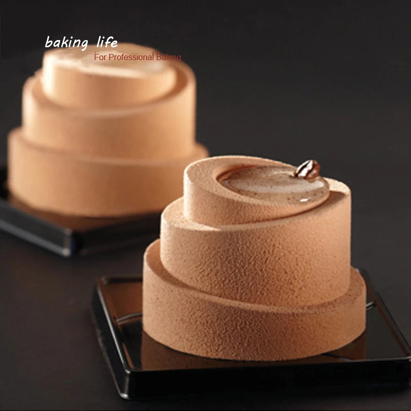 6-Cavity Spiral Tower Silicone Baking Mold – Mousse, Cake, Chocolate & Soap Mold, Oven Safe