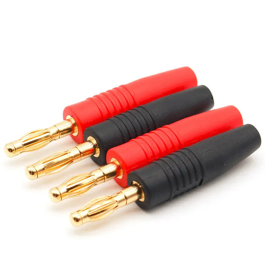 4pcs 4mm Plugs Gold Plated Musical Speaker Cable Wire Pin Banana Plug Connectors Peaceful Pleasures Health and Wellness Red 4PCS