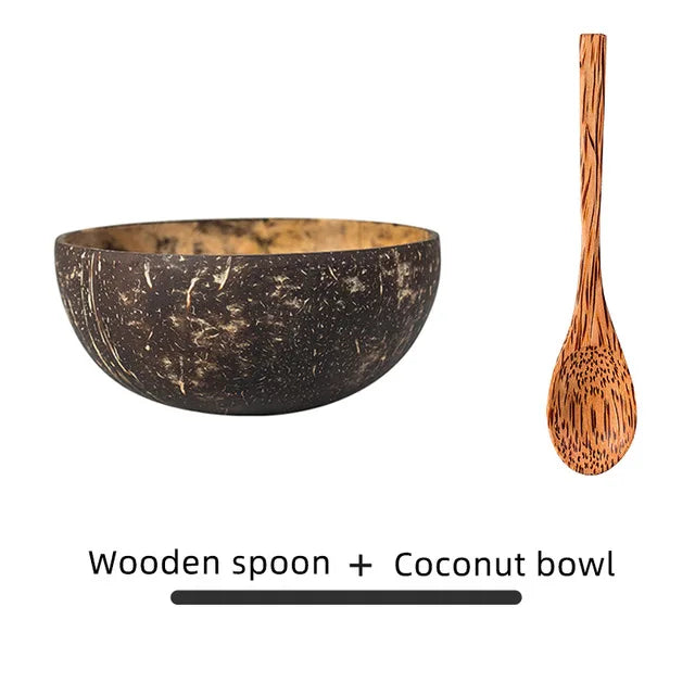 Natural Coconut Shell Bowl – Handcrafted Eco-Friendly Serving Bowl for Fruit, Salad, Rice & Ice Cream