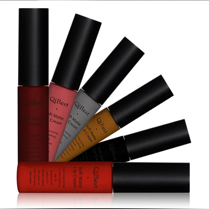 QIBEST Waterproof Lip Gloss Nude Matte Liquid Lipstick Long Lasting Lipgloss Lip Glace Black Lipstick Lip Tint Makeup For Women Peaceful Pleasures Health and Wellness