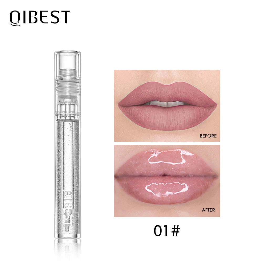 QIBEST Moisturizer Plumper Lip Gloss Long Lasting Transparent Lipgloss Base Watery Luster Glossy Lip Tint Waterproof Lips Makeup Peaceful Pleasures Health and Wellness 1