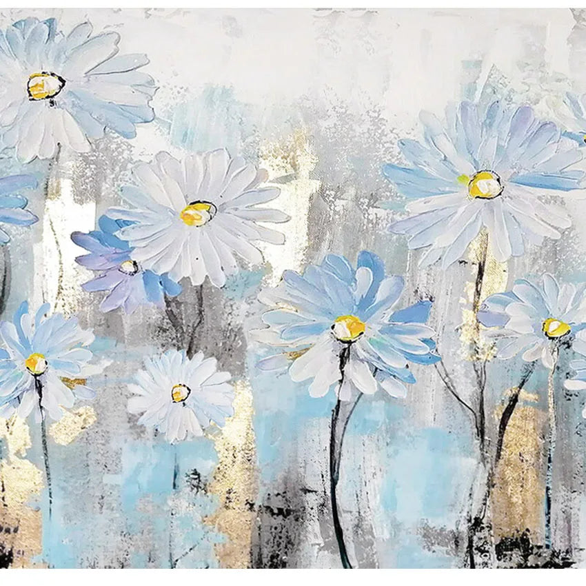 Beautiful flower canvas oil painting art pictures are 100% handmade and customized hung in the hotel restaurant living room Peaceful Pleasures Health and Wellness