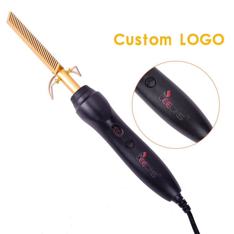 3 in 1 Hot Comb Straightener Electric Hair Straightener Hair Curler Wet Dry Use Hair Flat Irons Hot Heating Comb For Hair Peaceful Pleasures Health and Wellness