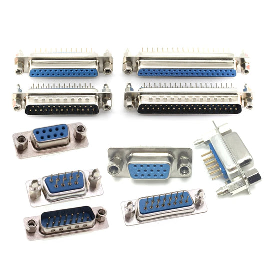 5Pcs DB9 DB15 DB25 DB37/9/15/25/37 Pin Straight 180 Degree Male Female Plug D-sub PCB Mounting Connector DP9 DP15 DP25 DP37 Peaceful Pleasures Health and Wellness 15P Female 3 rows