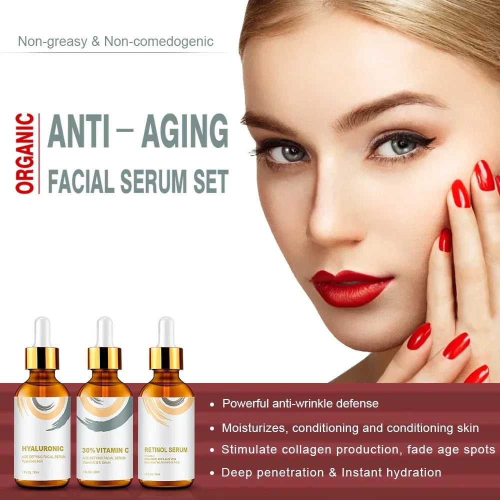 ENVISHA Face Serum Set – Vitamin C, Retinol & Hyaluronic Acid Face Serum Peaceful Pleasures Health and Wellness
