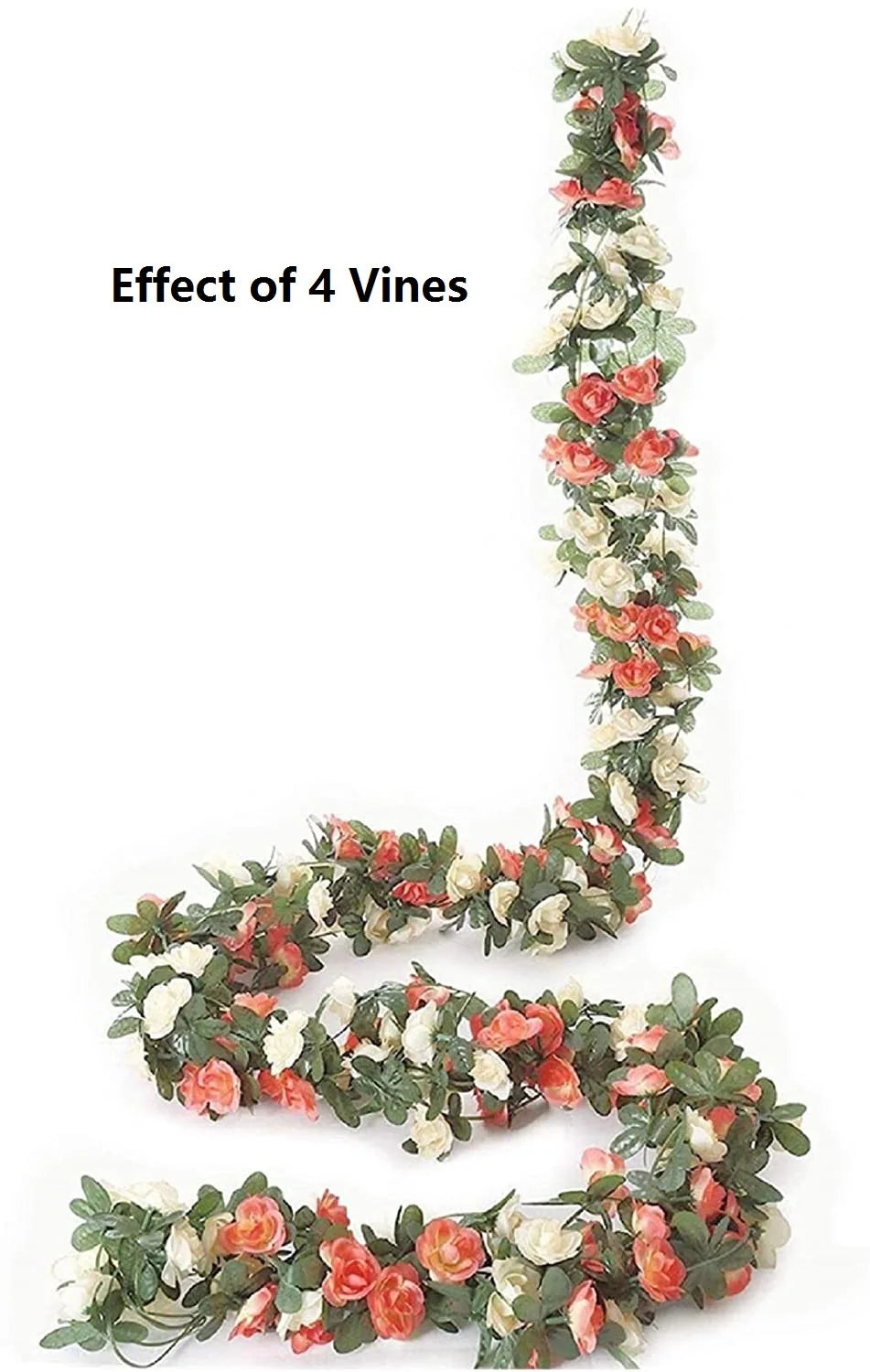 2.5m Flower Garland Fake Rose Vine Artificial Flowers Hanging Rose Ivy Hanging Baskets Wedding Arch Garden Background Decor Peaceful Pleasures Health and Wellness Rose Vine Orange
